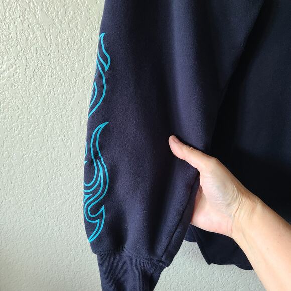 Disney Villains Hoodie Adult Medium Blue Hercules Hades Hot Head‎ Pullover - Picture 2 of 8